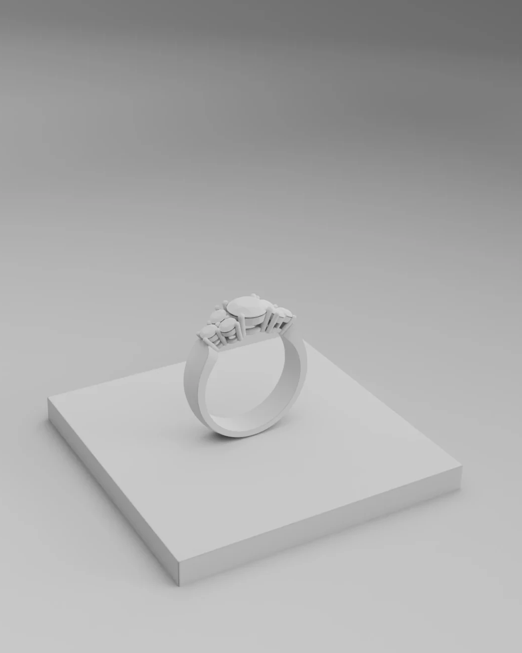 Modello tecnico 3D in stile argilla dello stesso anello
